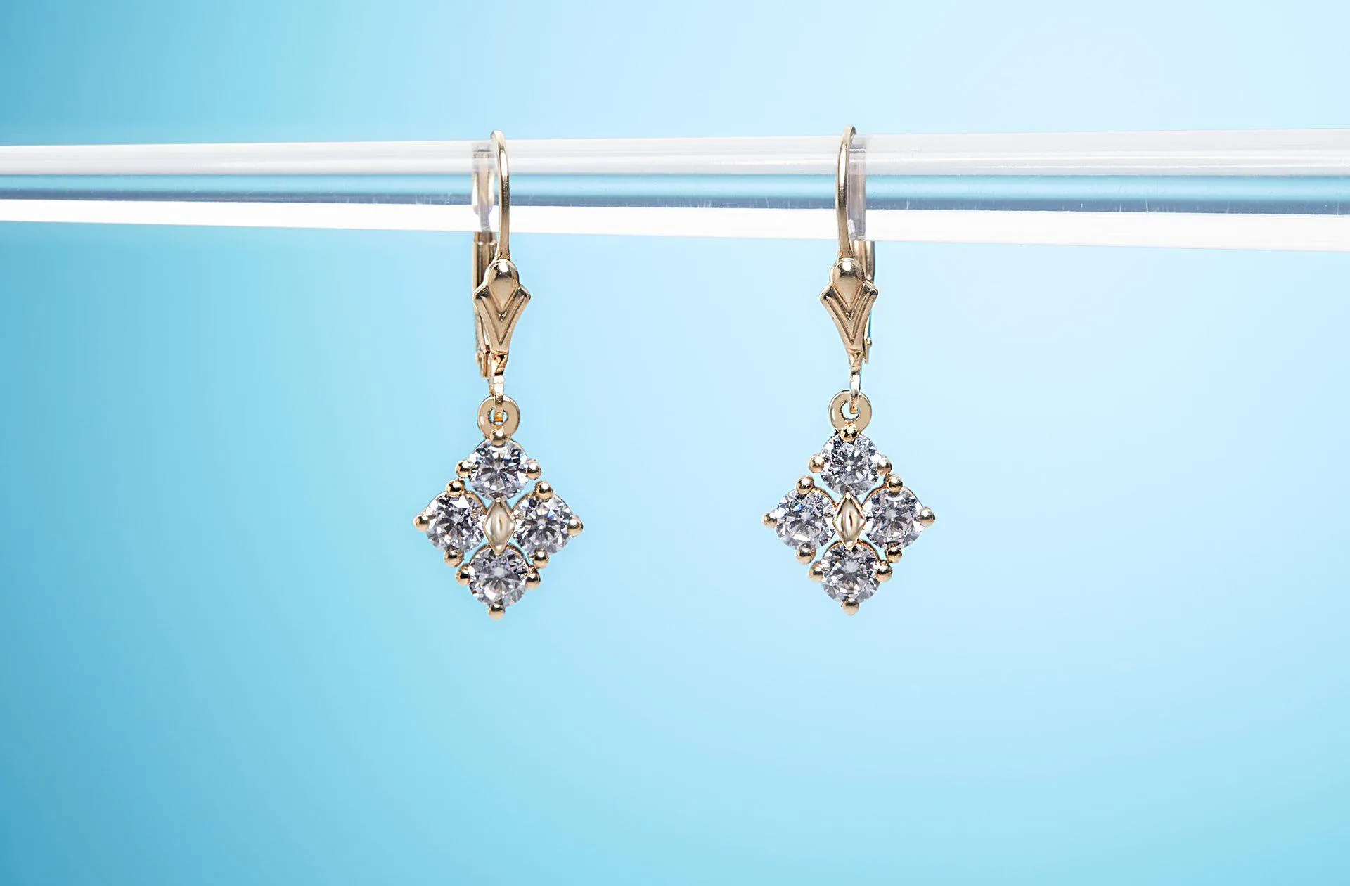 Star Dust Kite Shaped Diamond Earrings with Natural Diamonds