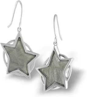 Starborn Creations Sterling Silver Muonionalusta Meteorite Star Earrings