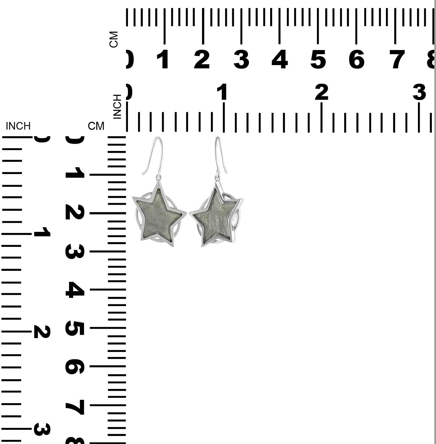 Starborn Creations Sterling Silver Muonionalusta Meteorite Star Earrings
