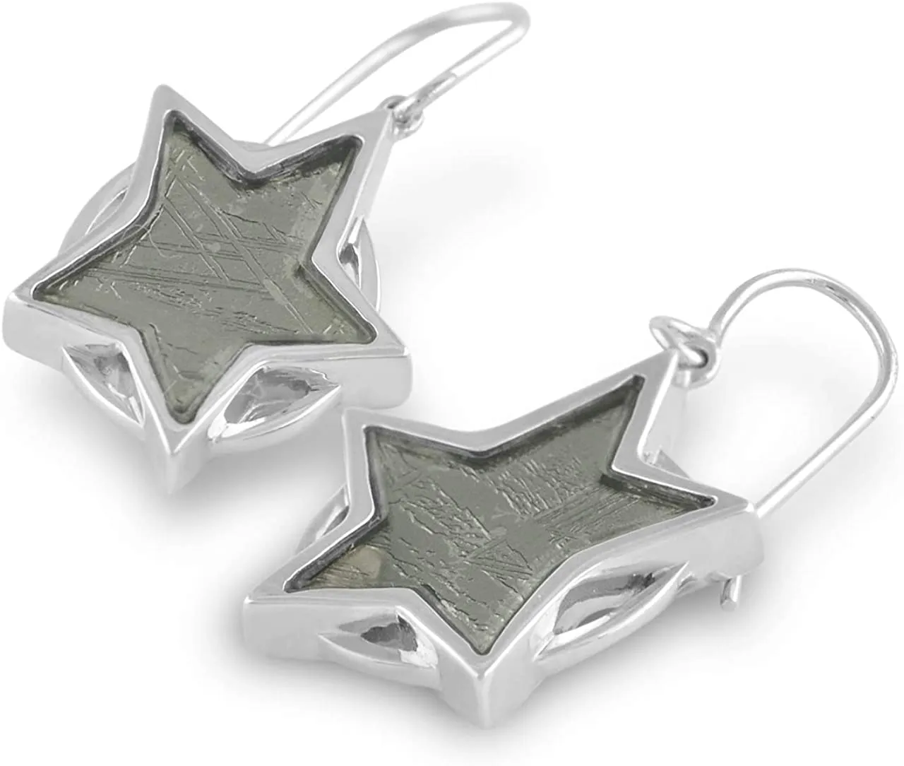 Starborn Creations Sterling Silver Muonionalusta Meteorite Star Earrings