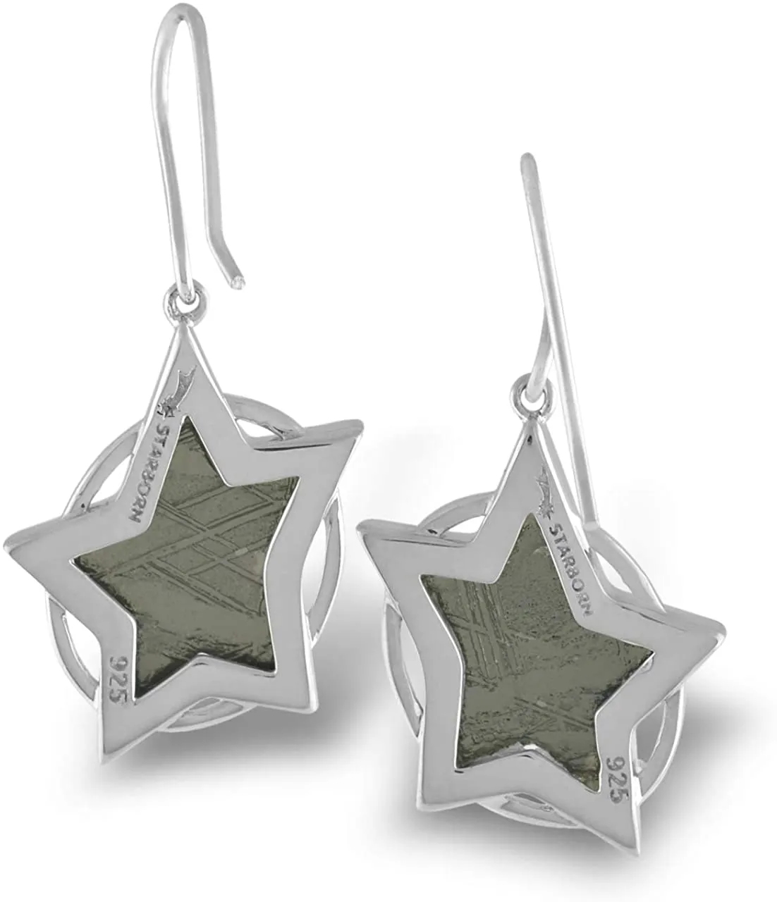 Starborn Creations Sterling Silver Muonionalusta Meteorite Star Earrings