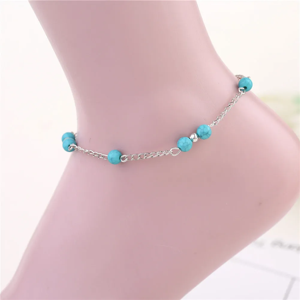 Street beat turquoise beads anklet