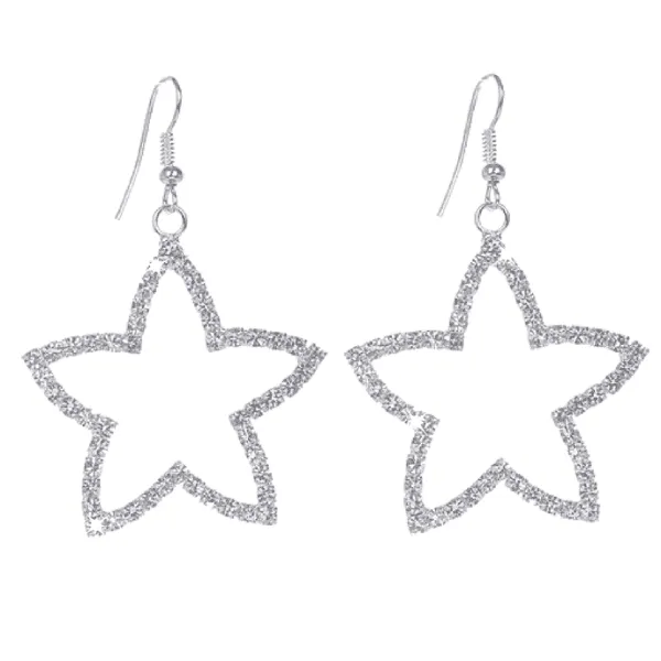 Superstar Crystal Star Silhouette Dangling Earrings