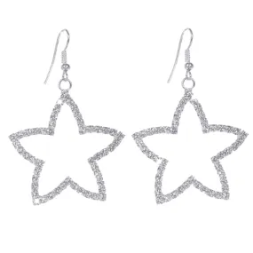 Superstar Crystal Star Silhouette Dangling Earrings