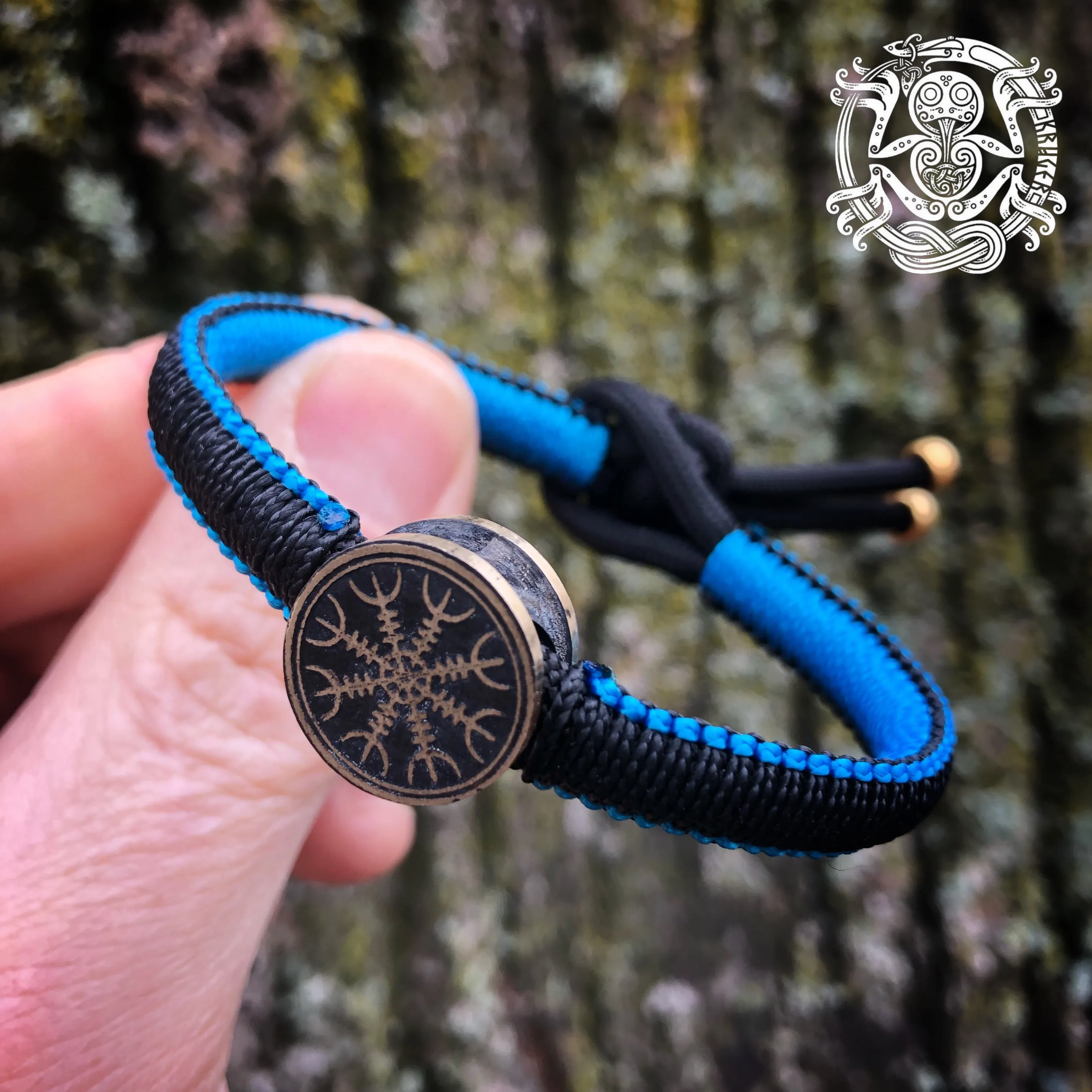 Thin Ægishjálmur and Vegvisir bracelets