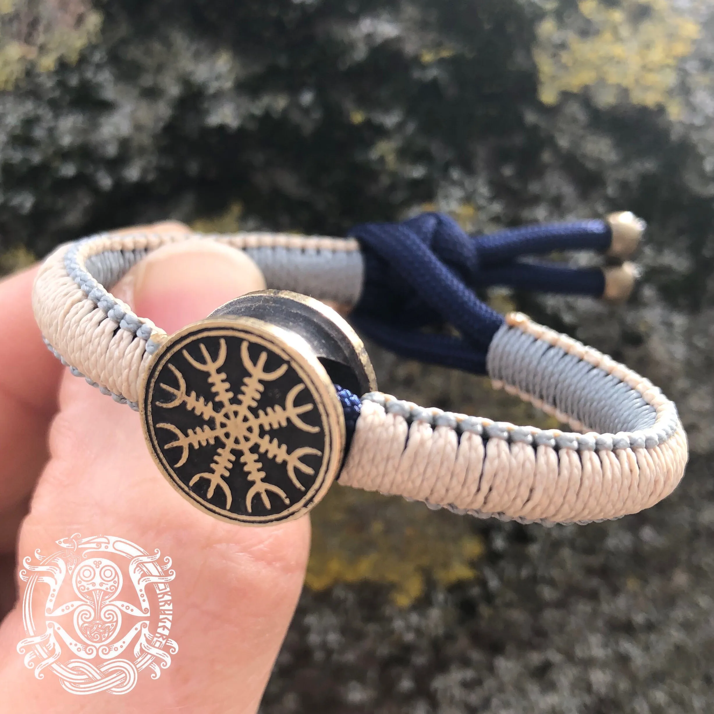 Thin Ægishjálmur and Vegvisir bracelets