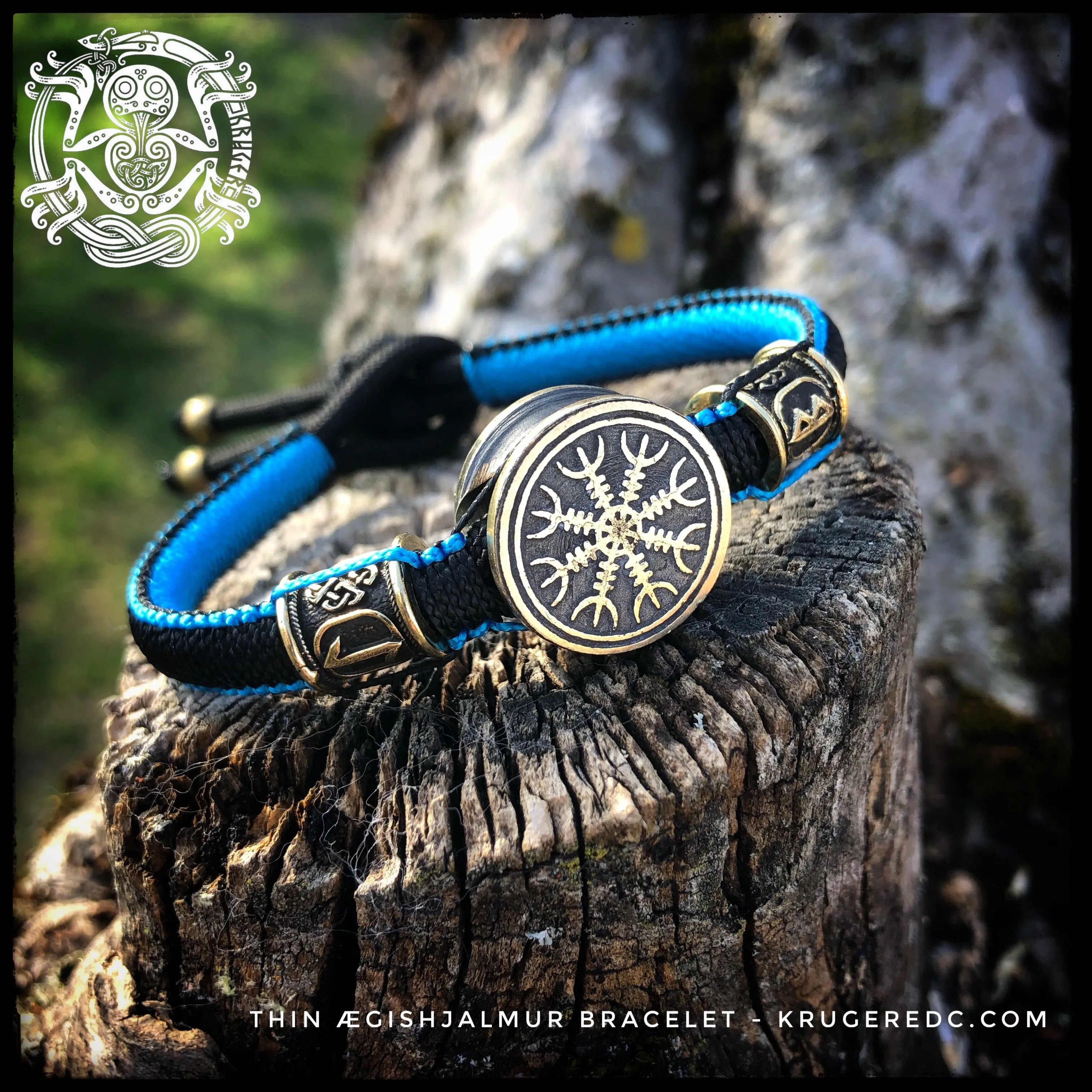 Thin Ægishjálmur and Vegvisir bracelets