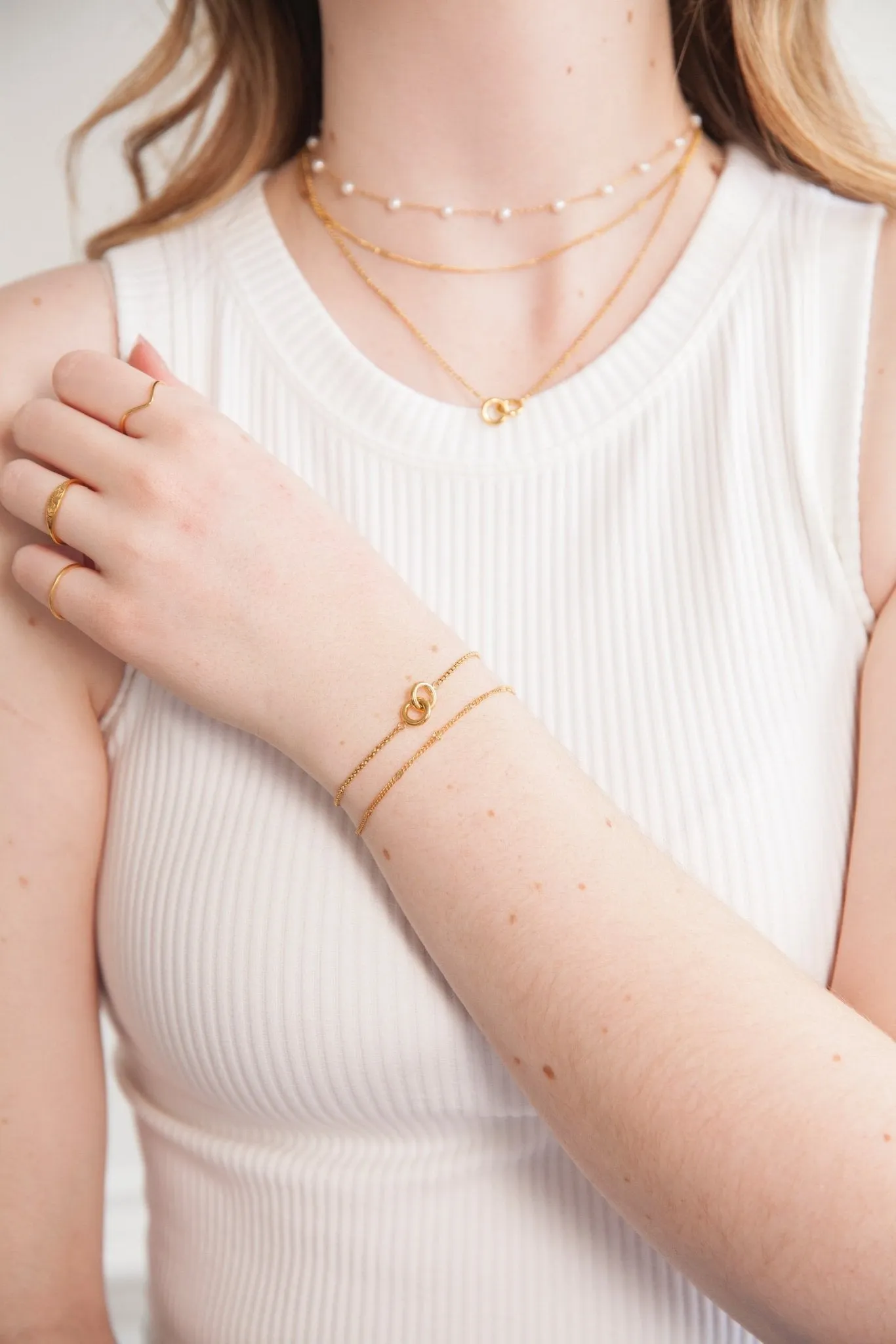 Thin Hammered Chain Bracelet