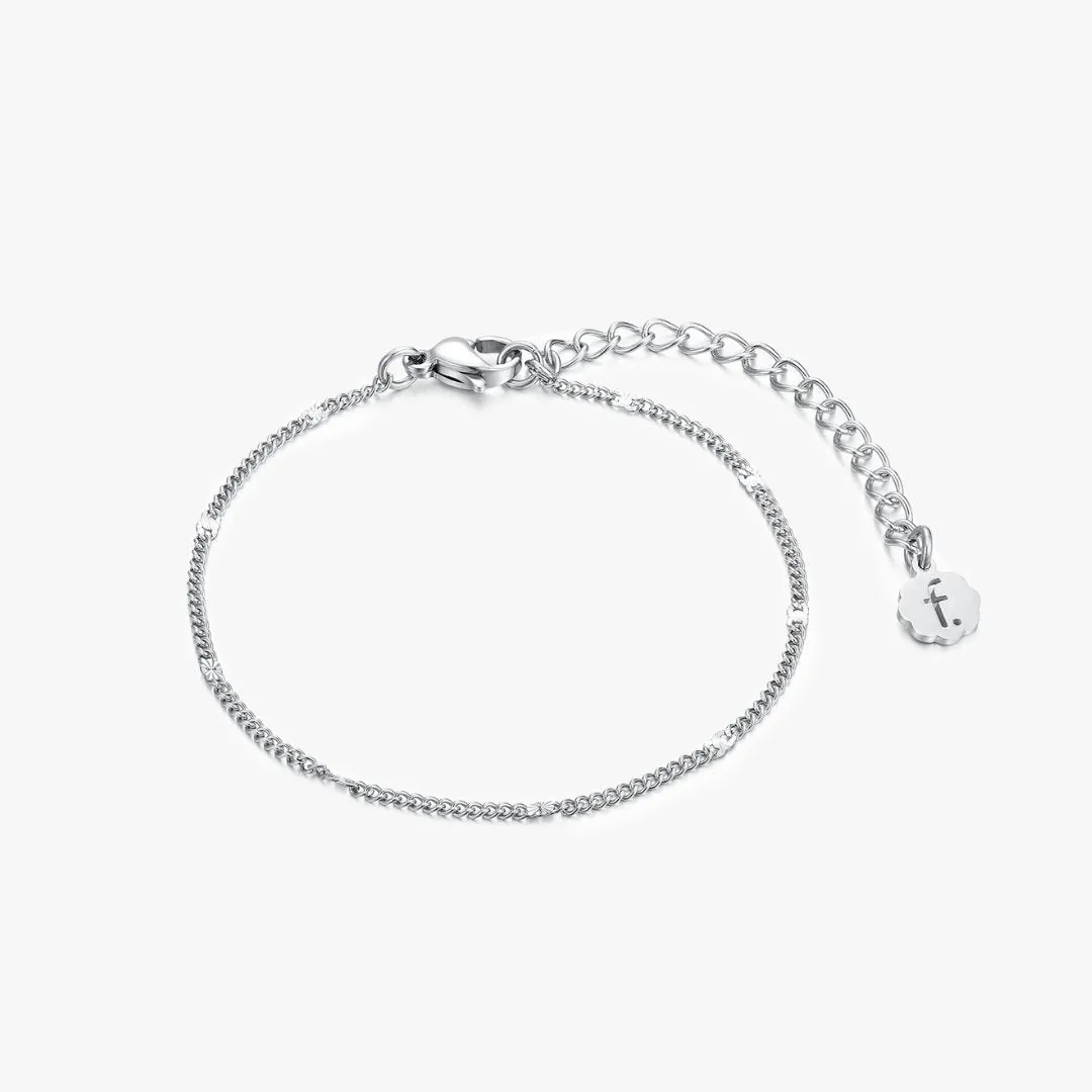 Thin Hammered Chain Bracelet