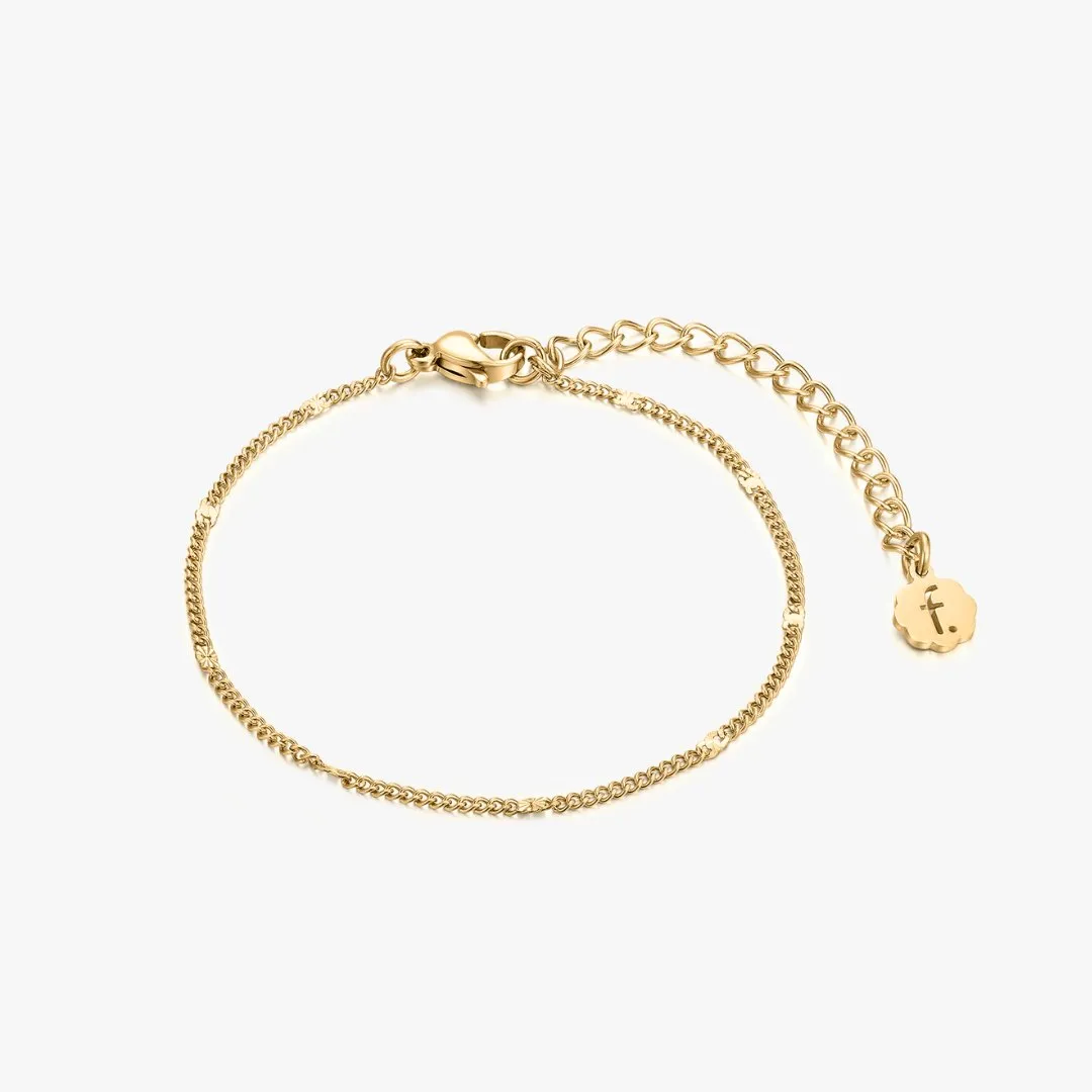 Thin Hammered Chain Bracelet