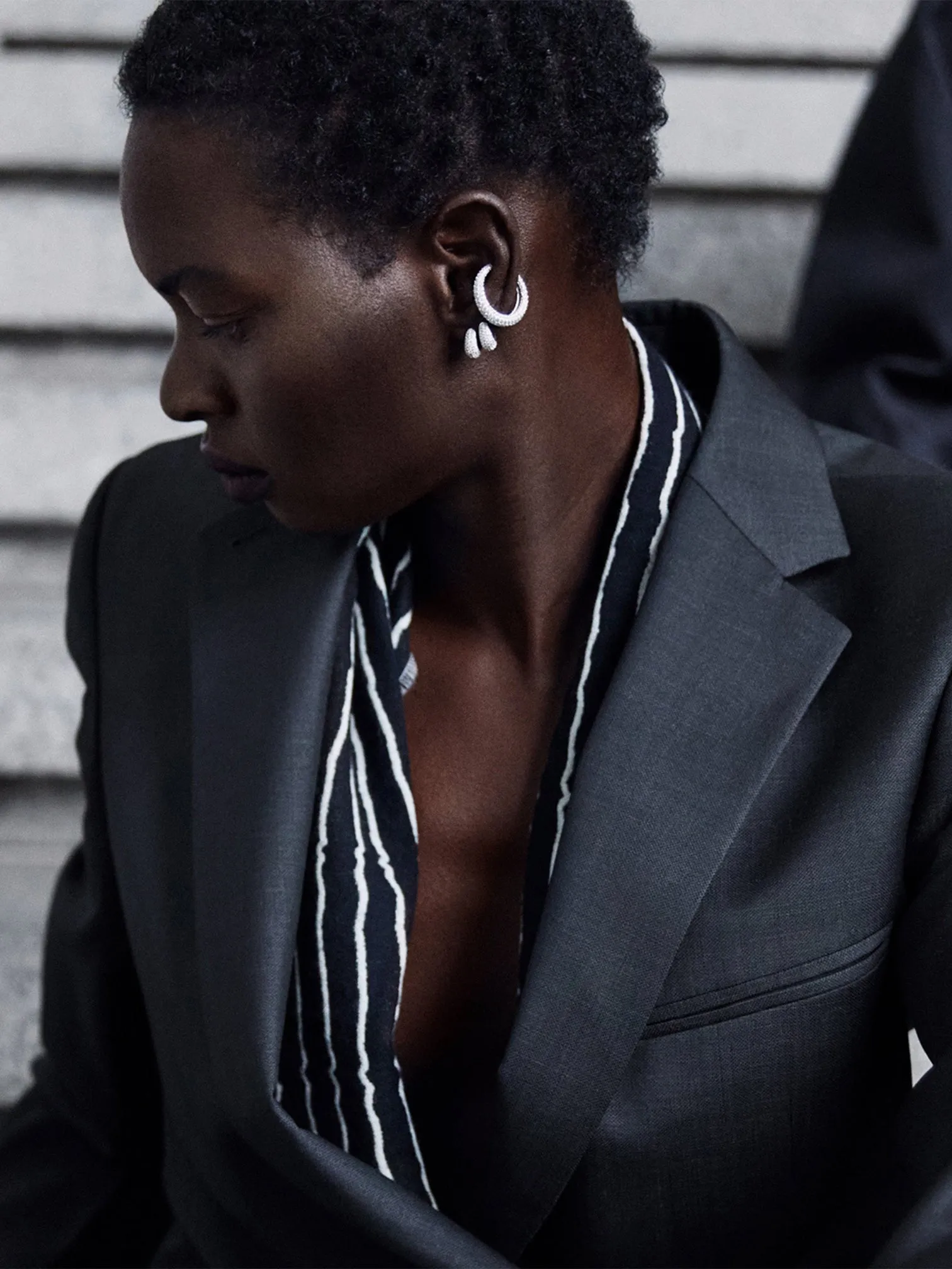 TOMWOOD / GIANT EAR CUFF PAVE (SILVER)
