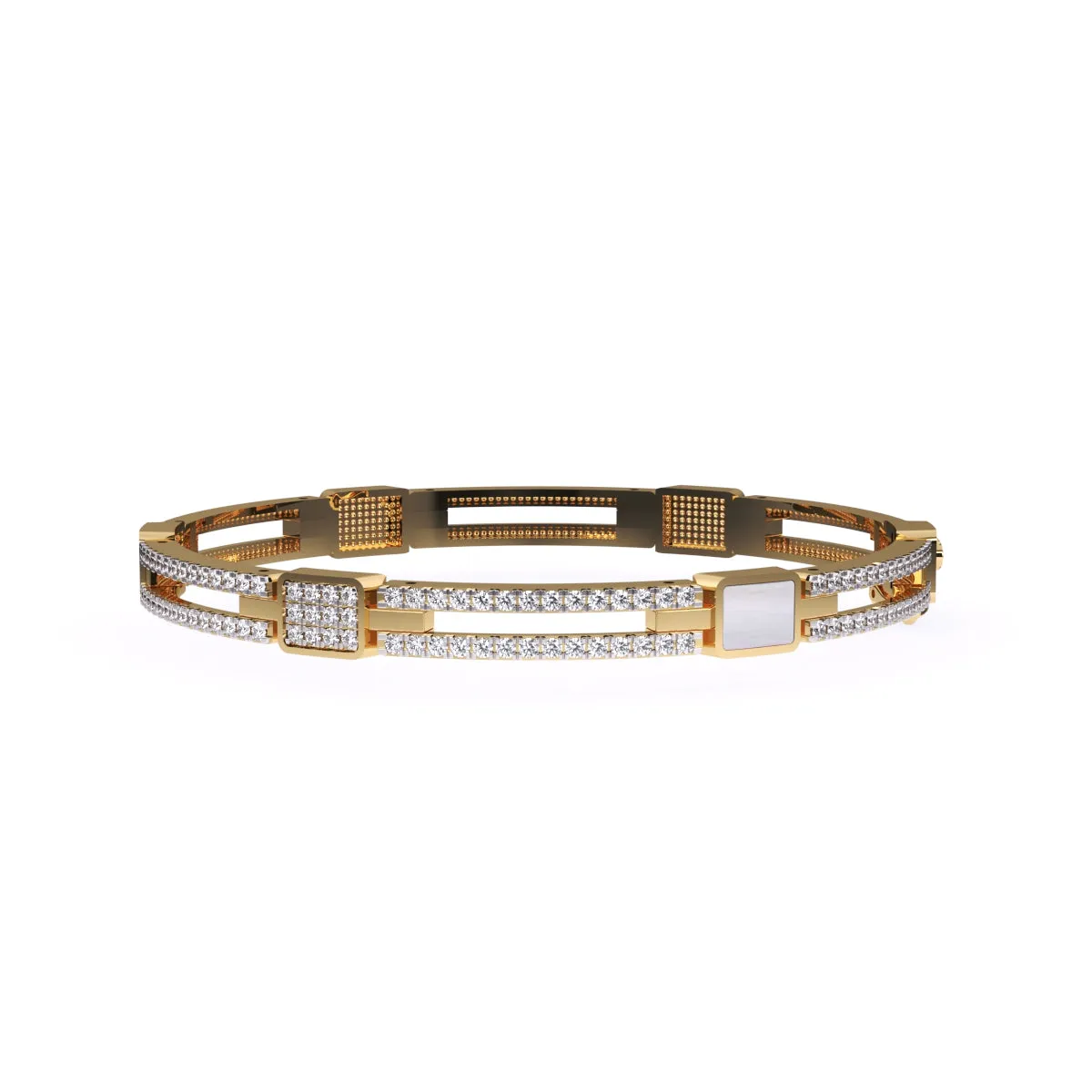 Trendy Two Row Lab Grown Diamond Bangle