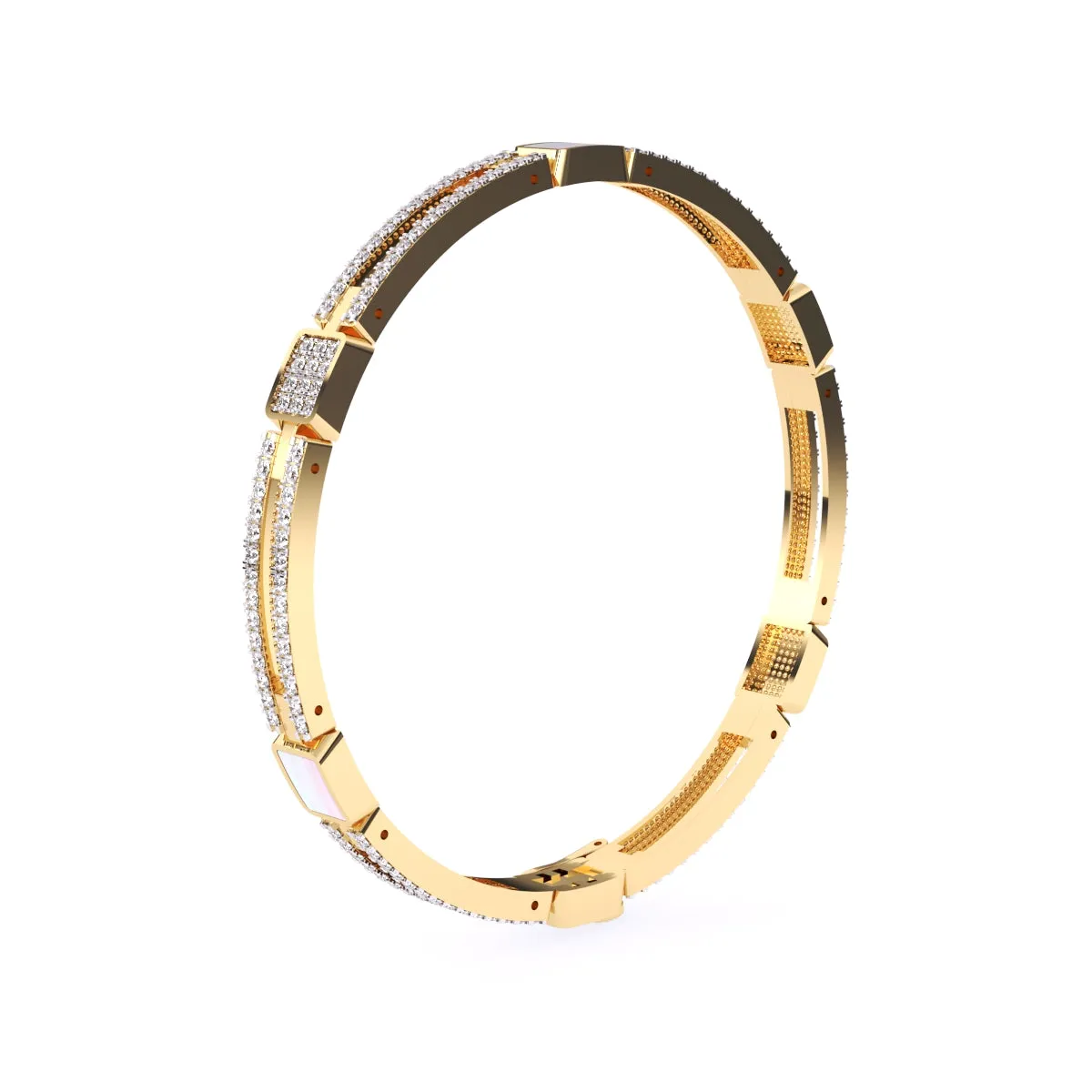 Trendy Two Row Lab Grown Diamond Bangle