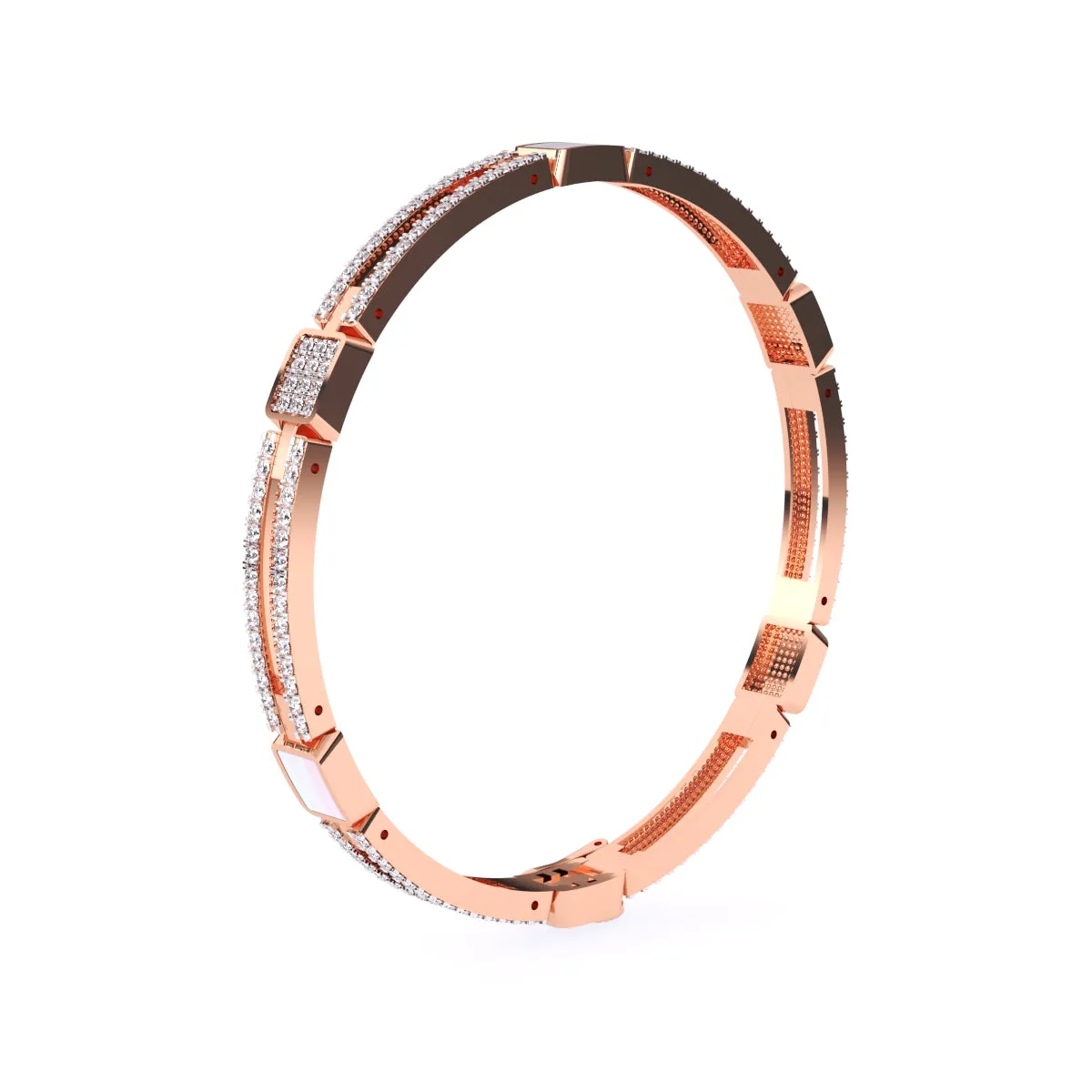 Trendy Two Row Lab Grown Diamond Bangle