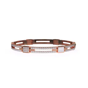 Trendy Two Row Lab Grown Diamond Bangle
