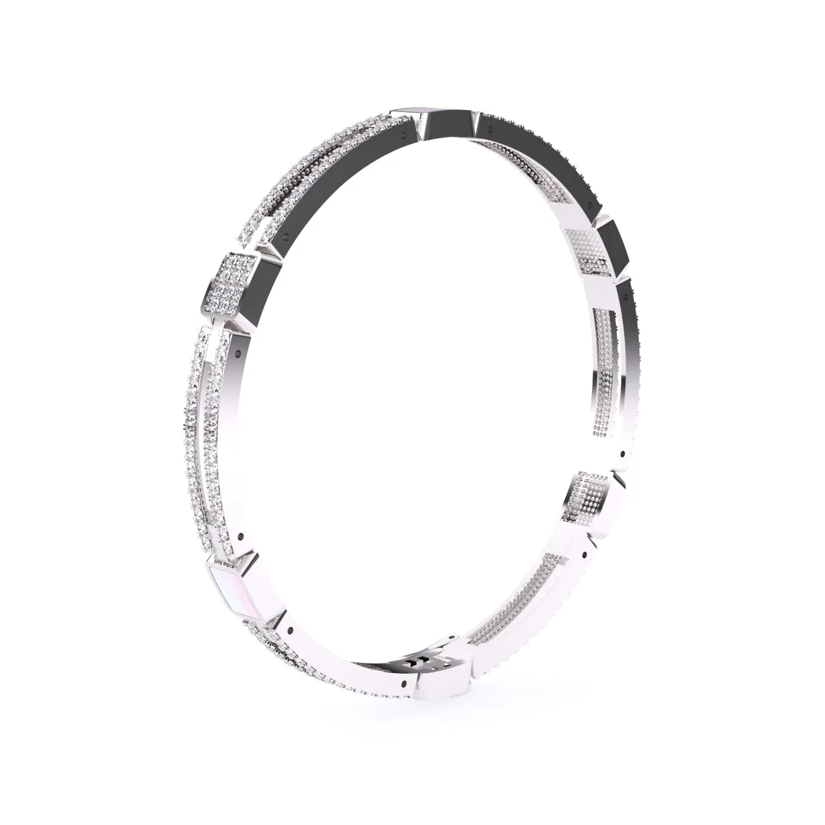 Trendy Two Row Lab Grown Diamond Bangle