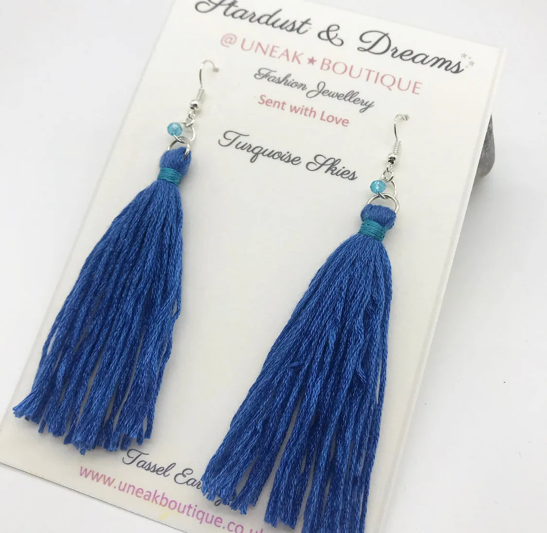Turquoise Skies Tassel Earrings