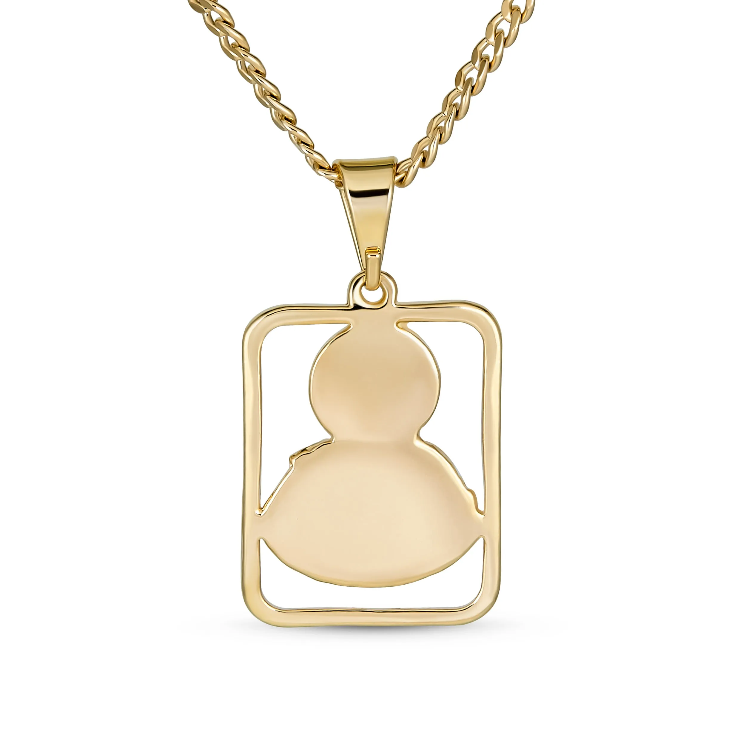 Unisex Religious Pendant Necklace with Jesus Christ Medallion in Gold for Men & Teens