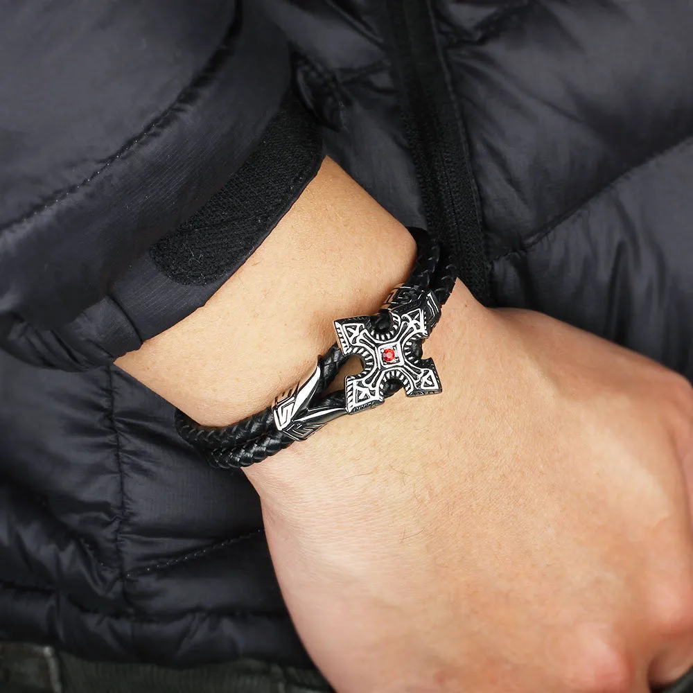 Vintage Stainless Steel Men Bracelet Men Bangle Jewelry Wrap Wristband For Men op Quality Classic Bracelet