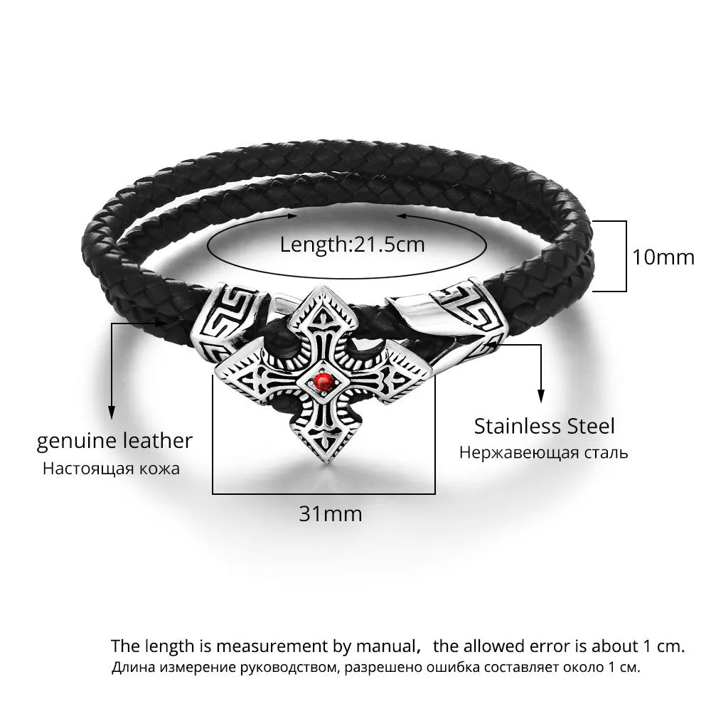 Vintage Stainless Steel Men Bracelet Men Bangle Jewelry Wrap Wristband For Men op Quality Classic Bracelet