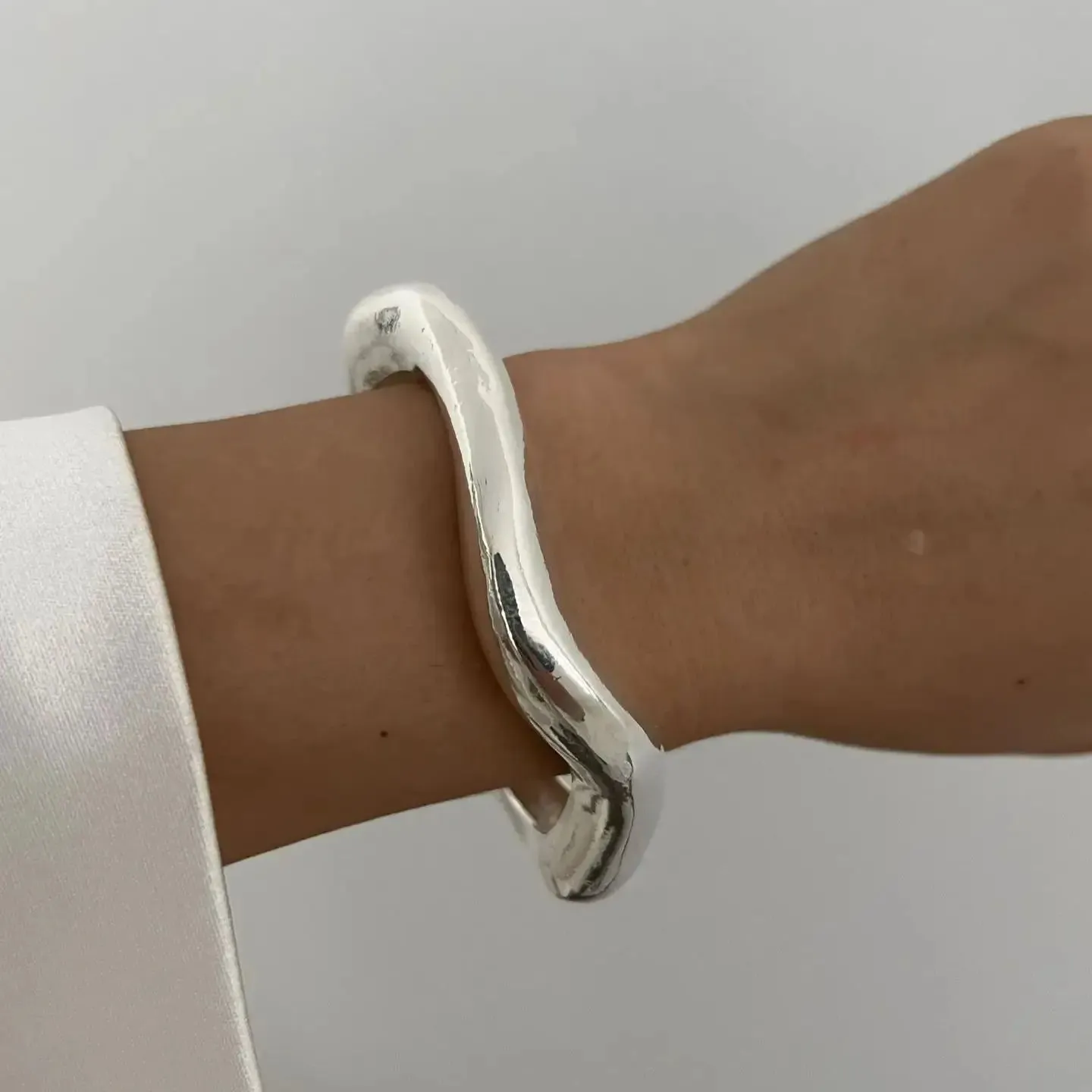 Vintage Wide Cuff Chunky Water Resistant Steel Bangles