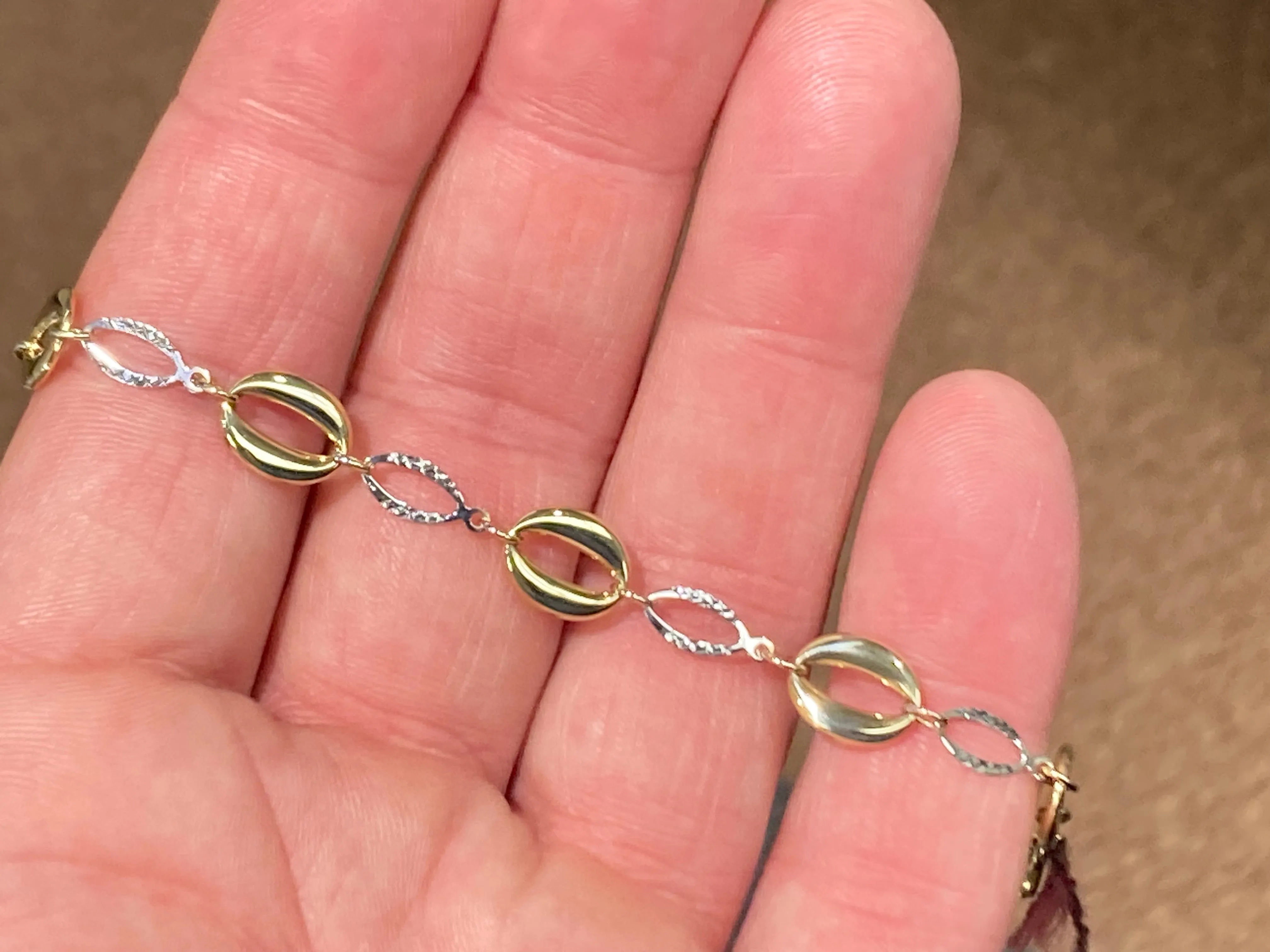 White And Yellow Gold Bracelet
