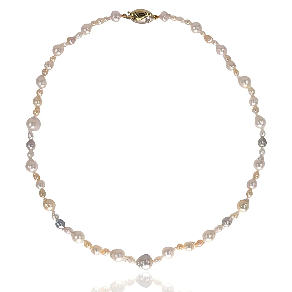 White, Gold & Grey Seed Akoya  'The Original' Pearl Necklace
