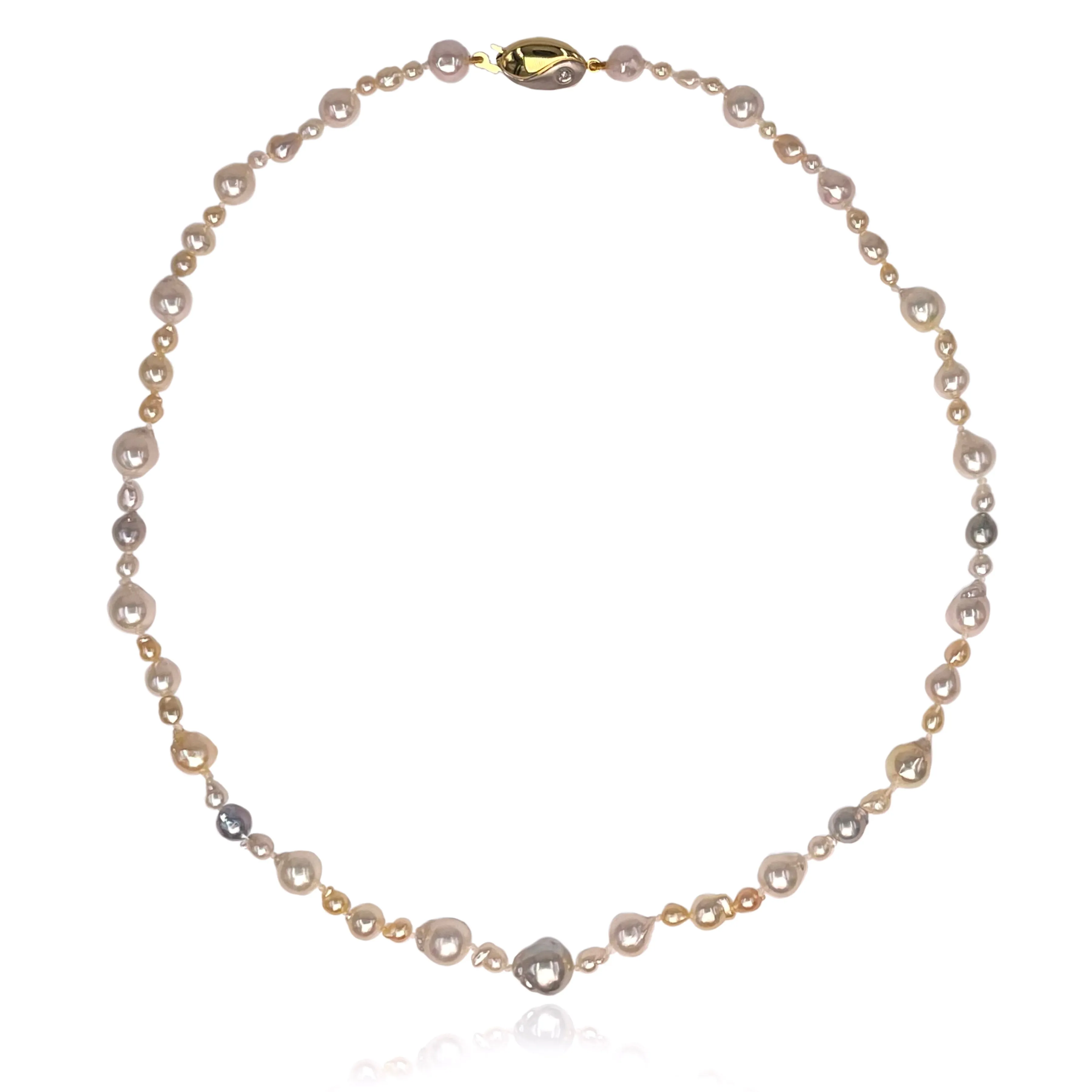 White, Gold & Grey Seed Akoya  'The Original' Pearl Necklace