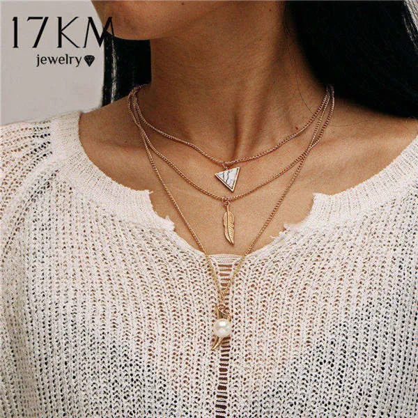 Women Vintage Charm Multilayer Jewelry Crystal Moon Choker Necklaces