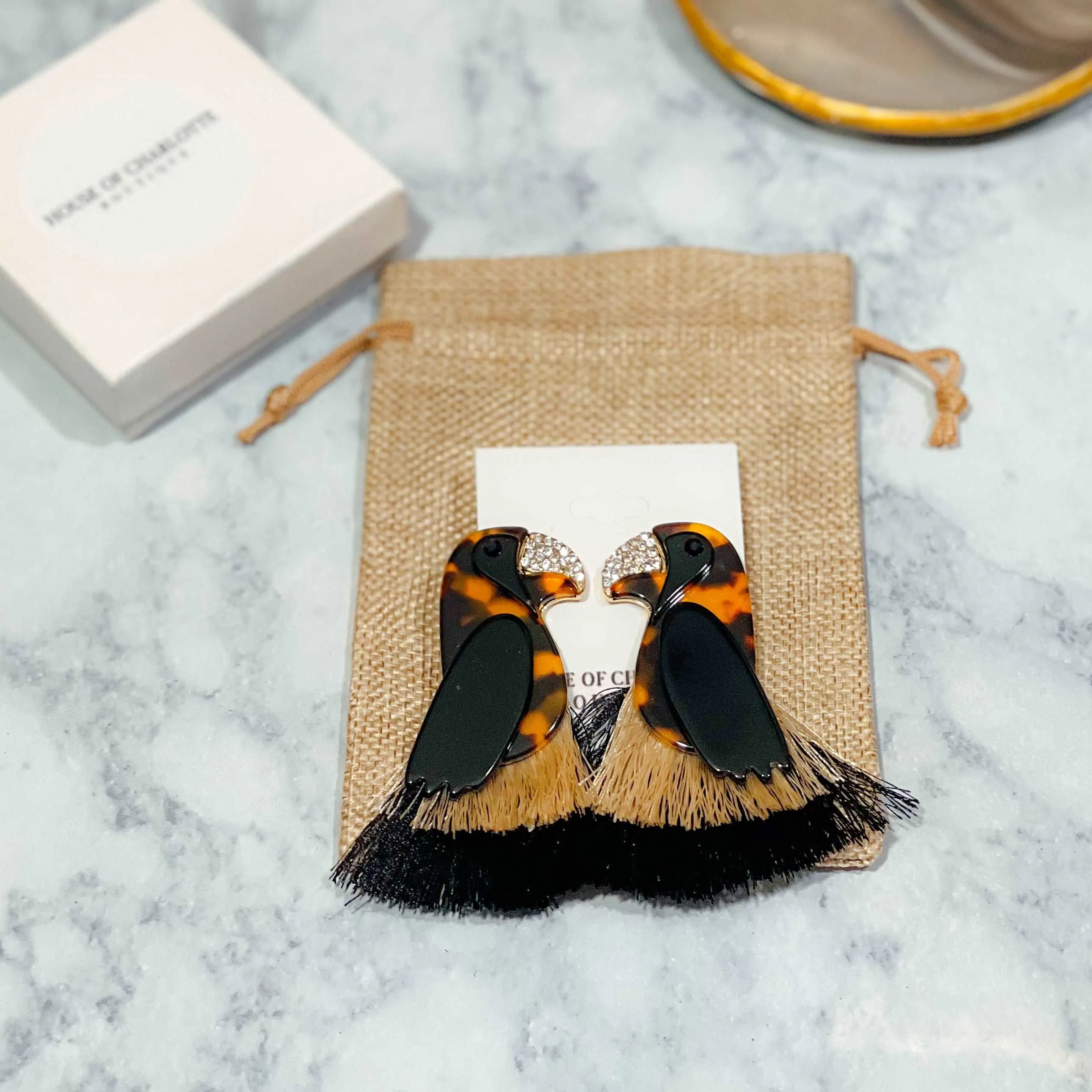 'Zaya' Parrot Tassel Earrings